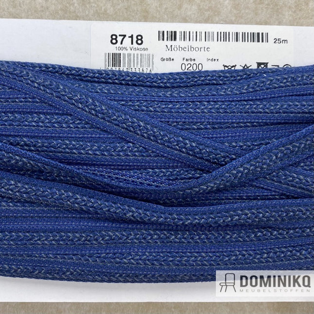 Abschlussband - Dekorband 8718-0200 - Ultra marine blau silbergrau
